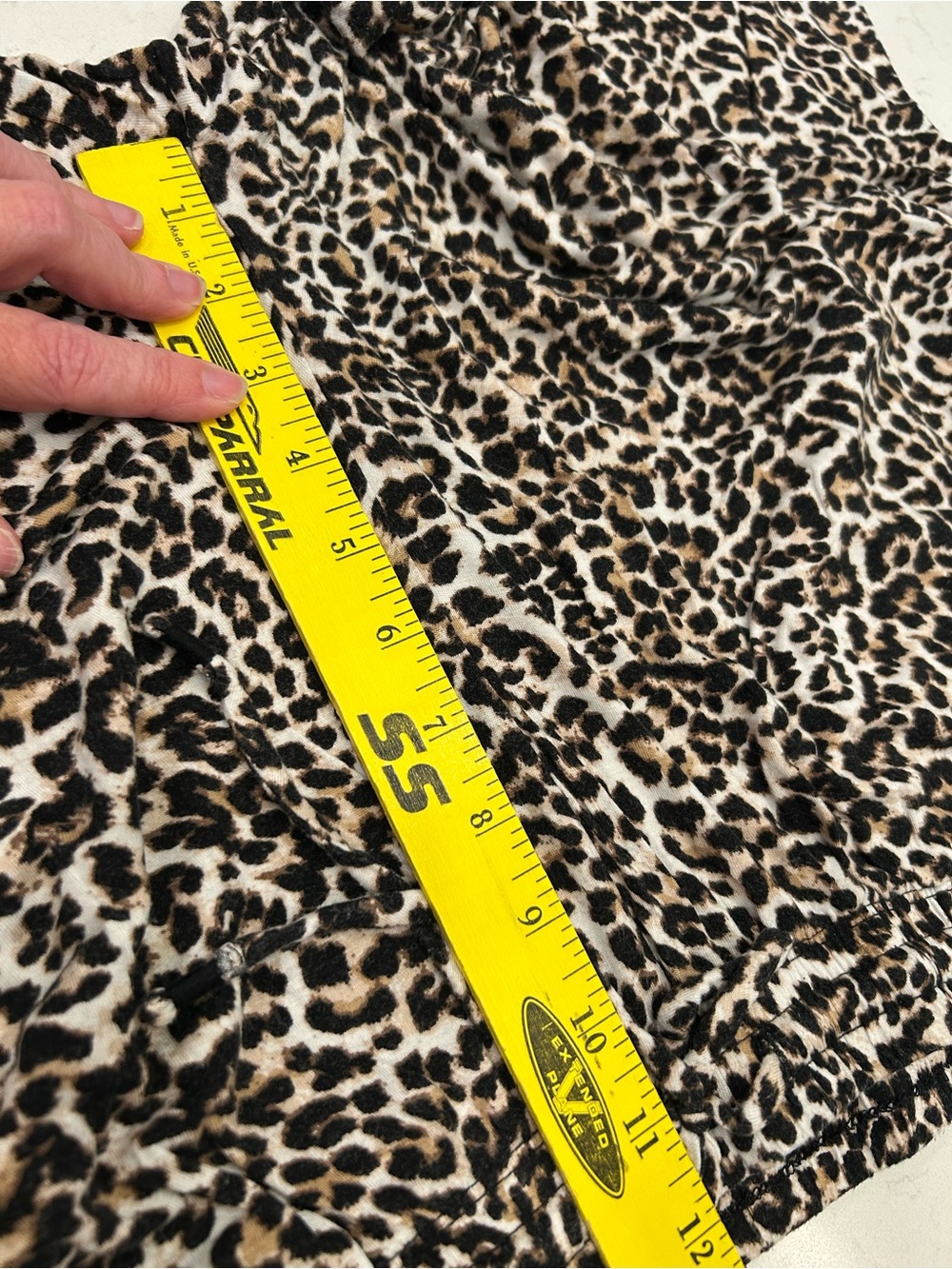 Women's Leopard Print Pajama Set - Taupe & Black Sleep Top and Pants - Picture 8 of 10